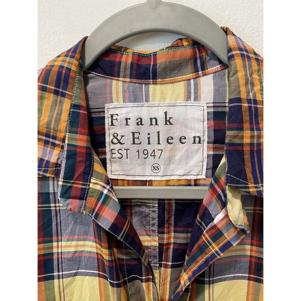 Frank and Eileen blue yellow plaid Barry shirt Size XS - Picture 3 of 10
